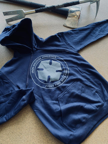 Classic Fight Fire Hoodie - Navy Blue